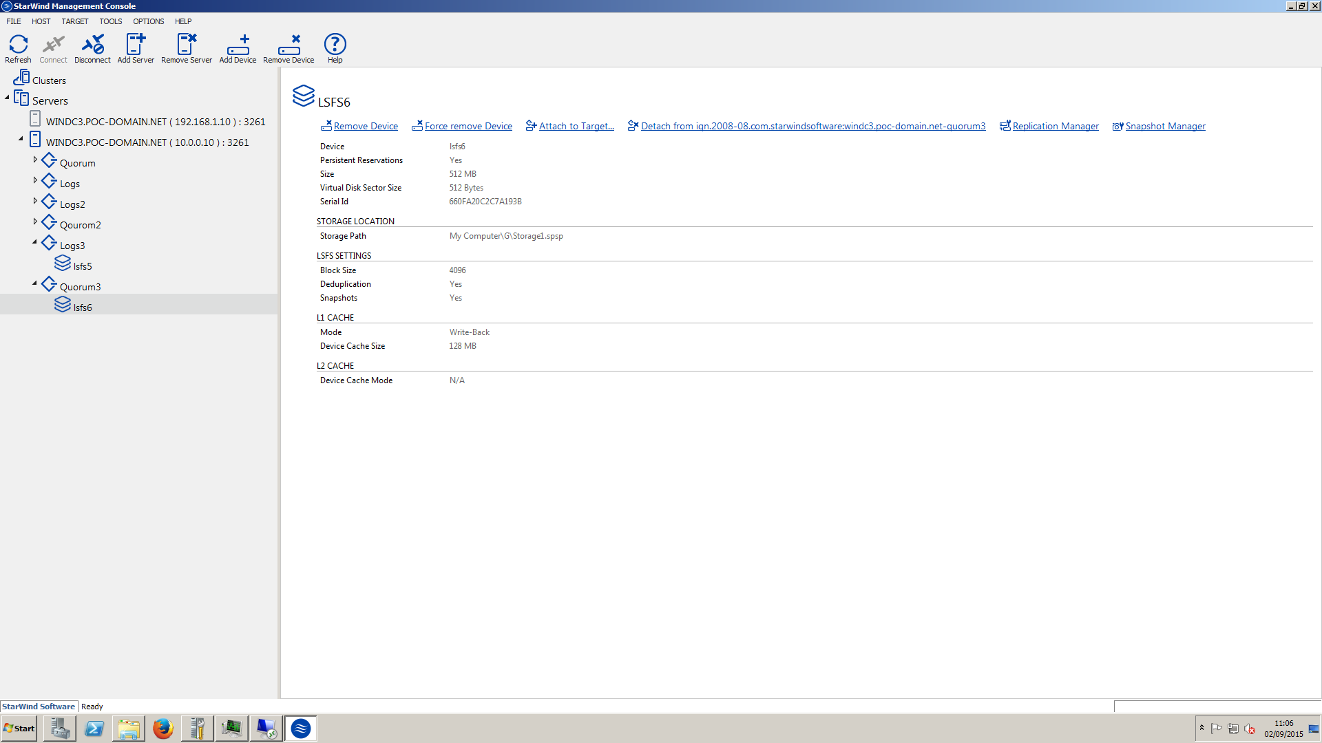 screenshot of &quot;quorum&quot; disk configuration