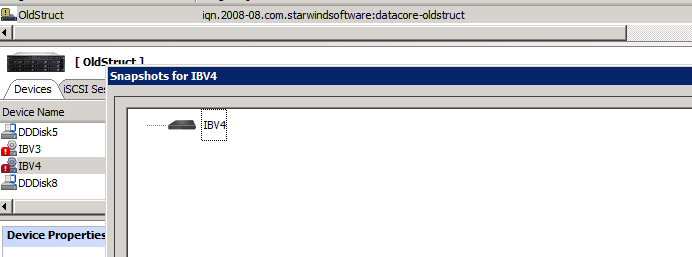 Nothing listed in Snapshot manger for the non-active CDP