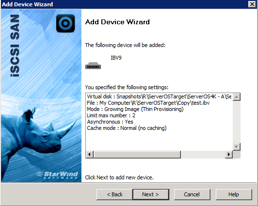 Final Add Device Wizard before error
