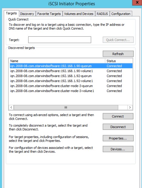 The iSCSI setup