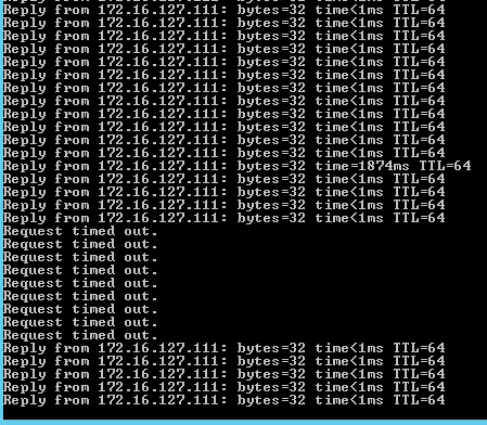 Ping response from SW1 node to iSCSI vSAN vmkernel on ESXi host